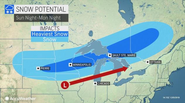 Snow potential Sunday night-Monday night by AccuWeather
